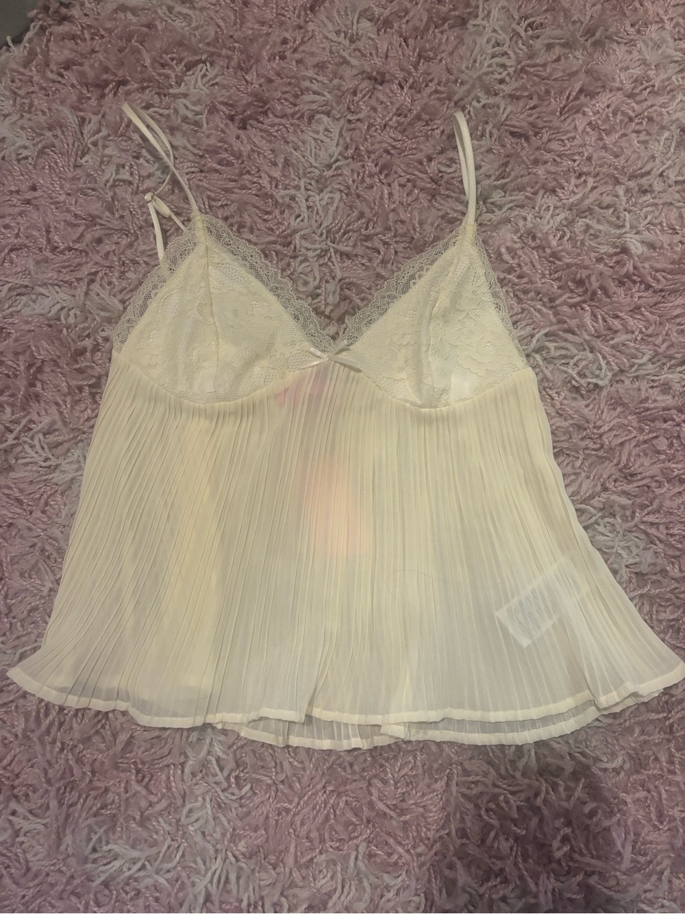 Edikted Rhian Lacey Pleated Babydoll Top